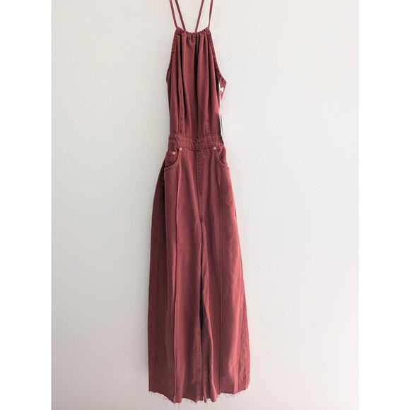 NWT Etica Sepia Cami Halter Jumpsuit Size Small Sustainable Women’s One-Piece - Picture 4 of 10